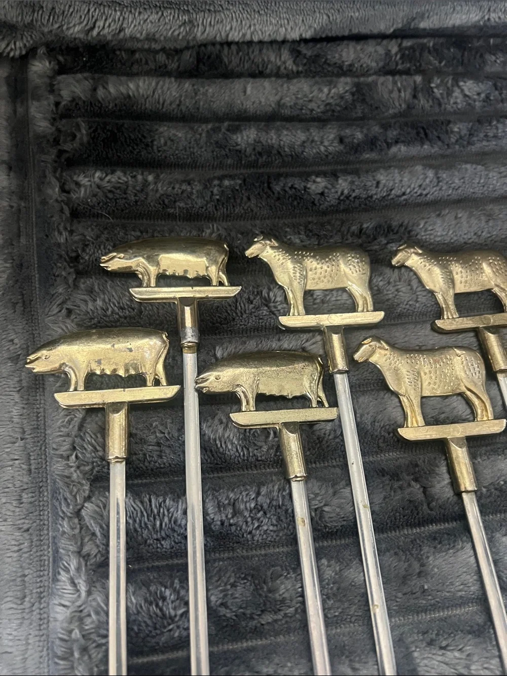BBQ Williams Sonoma Brass Animal Skewers 12 total